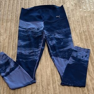 Puma Women's Navy and Light Blue Swim Leggings